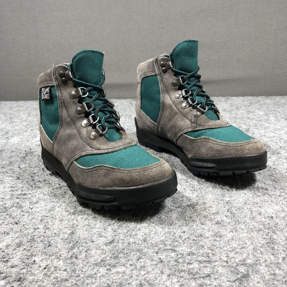 Vintage Danner Cross Hiker Boots Womens 8W Green Suede Gore-Tex USA 1990
